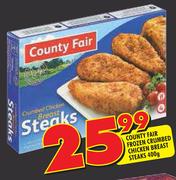 County Fair Frozen Crumbed Chicken Breast Steaks-400gm