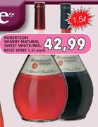 Robertson Winery Natural Sweet White/Red/Rose Wine-1.5Ltr Each