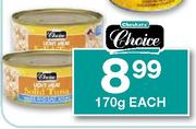 Checkers' Choice Solid Tuna in Water-170g each
