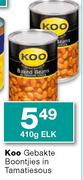 Koo Gebakte Boontjies in Tamatiesous-410g elk