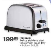 Platinum 4-Slice Stainless Steel Toaster With Bread Tray