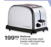 Platinum 2-Slice Stainless Steel Toaster With Bread Tray