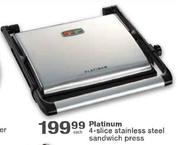 Platinum 4-Slice Stainless Steel Sandwich Press