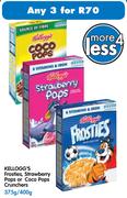Kellogg's Frosties, Strawberry Pops or Coco Pops Crunchers-3 x 375gm/400gm
