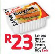 Rainbow Simply Chicken Burgers-400g