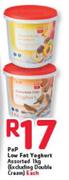 PnP Low Fat Yoghurt-1kg(Excluding Double Cream) Each