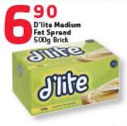 D'Lite Medium Fat Spread-500gm Brick