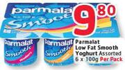 Parmalat Low Fat Smooth Yoghurt Assorted-6x100G Per Pack