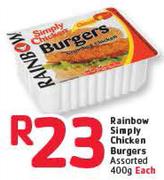 Rainbow Simply Chicken Burgers Assorted-400G