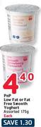 PnP Low Fat Or Fat Free Smooth Yoghurt Assorted-175G Each