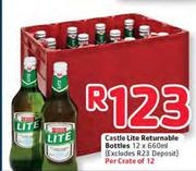 Castle Lite Returnable Bottles-12x660ml
