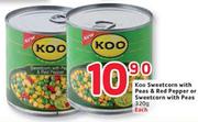 Koo Sweetcorn With Peas & Red Pepper/Sweetcorn With Peas- 320g Each