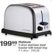 Platinum 2-Slice Stainless steel Toaster With Bread Tray