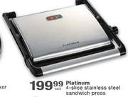 Platinum 4-Slice Stainless Steel Sandwich Press