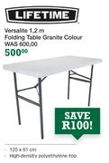 Lifetime Versalite 1.2m Folding Table Granite Colour