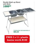 Double Wash-Up Stand With Shelf