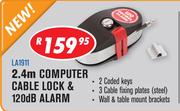 2.4m Computer Cable Lock & 120db Alarm LA1911