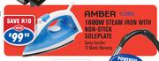 Amber 1600W Steam Iron With Non-Stick Soleplate PL172B16