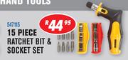 Dixon 15-Piece Ratchet Bit & Socket Set 547115