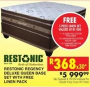 Restonic Regency Deluxe Queen Base Set With Free Linen Pack