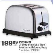 Platinum 2-Slice Stainless Steel Toaster with Bread Tray