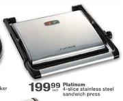 Platinum 4-Slice Stainless Steel Sandwich Press