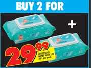 Sweet Baby Wipes With Lid-2 x 80's Per Pack