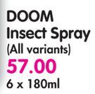 Doom Insect Spray(All Variants)-6x180ml