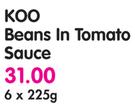 Koo Beans In Tomato Sauce-6x225g