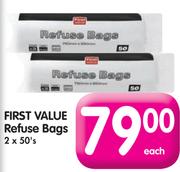 First Value Refuse Bags-2x50's