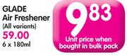 Glade Air Freshener(All Variants)-6x180ml
