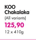 Koo Chakalaka(All Variants)-12x410g