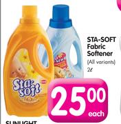 Sta-Soft Fabric Softener(All Variants)-2L Each