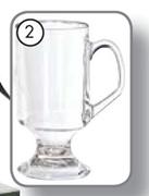 Aro Arcoroc 290ml Footed Lrish Coffee Mugs-Per 4 Pack