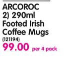  Arcoroc Footed Irish Coffee Mugs-290ml(Per 4's Pack)