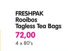 Freshpak Rooibos Tagless Tea Bags-4x80's