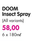 Doom Insect Spray(All Variants)-6x180ml