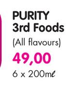 Purity 3rd Foods(All Flavours)-6x200ml