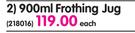 Steelking 900ml Frothing Jug-Each