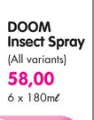 Doom Insect Spray(All Variants)-6x180ml