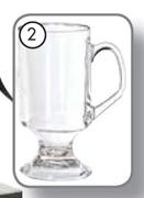 Aro Arcoroc 290ml Footed Lrish Coffee Mugs-Per 4 Pack