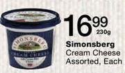 Simonsberg Cream Cheese Assorted-230g Each