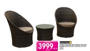 Terrace Leisure 3 Piece Bayside Poly Wicker Pod Set-Per Set