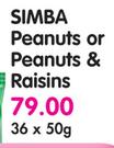 Simba Peanuts Or Peanuts & Raisins-36x50g