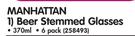 Manhattan 370ml Beer Stemmed Glasses-Per 6 Pack