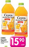 Ceres Squash(All Flavours)-1.75L Each