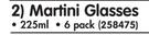 Manhattan 225ml Martini Glasses-Per 6 Pack