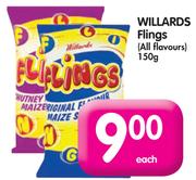 Willards Flings(All Flavours)-150g Each