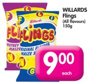 Willards Flings (All Flavours)-150g Each
