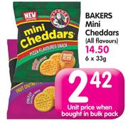 Bakers Mini Cheddars (All Flavours)-6 x 33g
